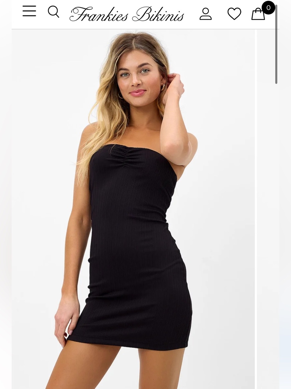 Frankies Bikini’s Palmer Plissé Strapless Dress NWT Size XL
